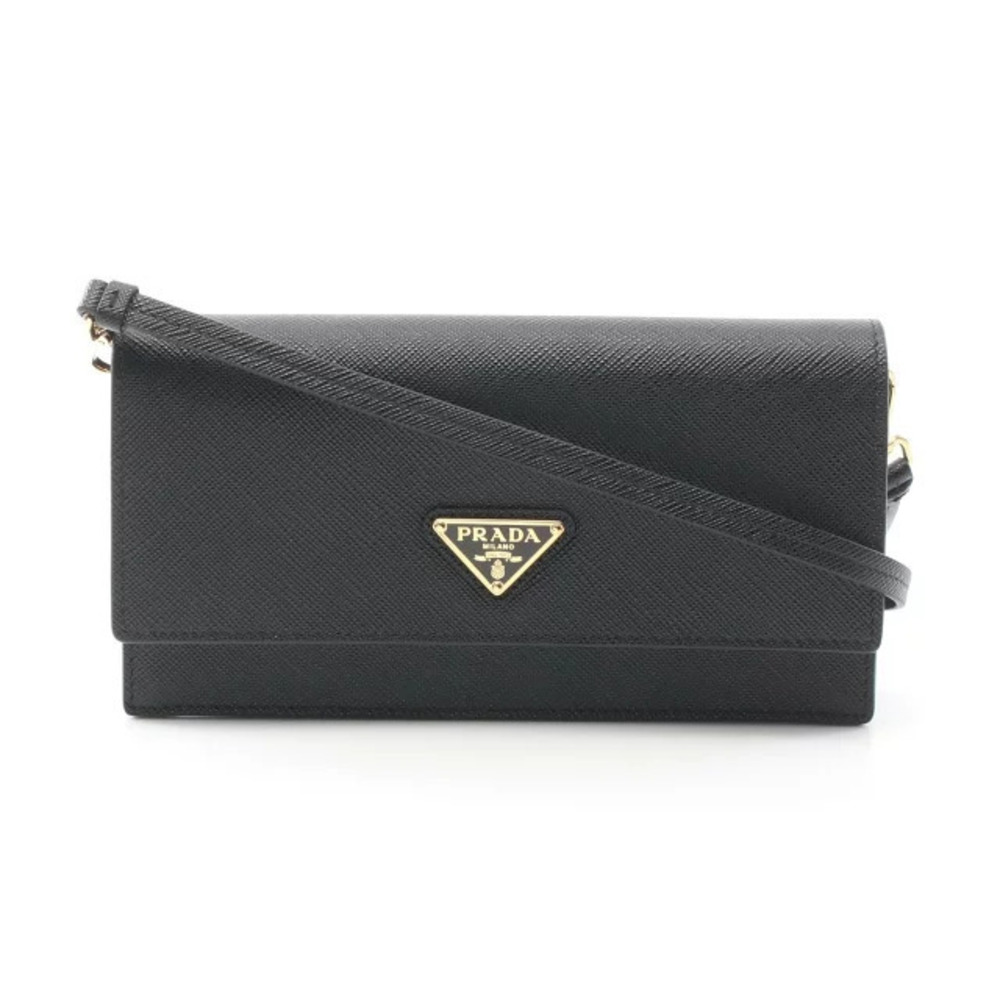 Prada SAFFIANO Bag Triangle Black Shoulder Leather - Picture 2 of 4